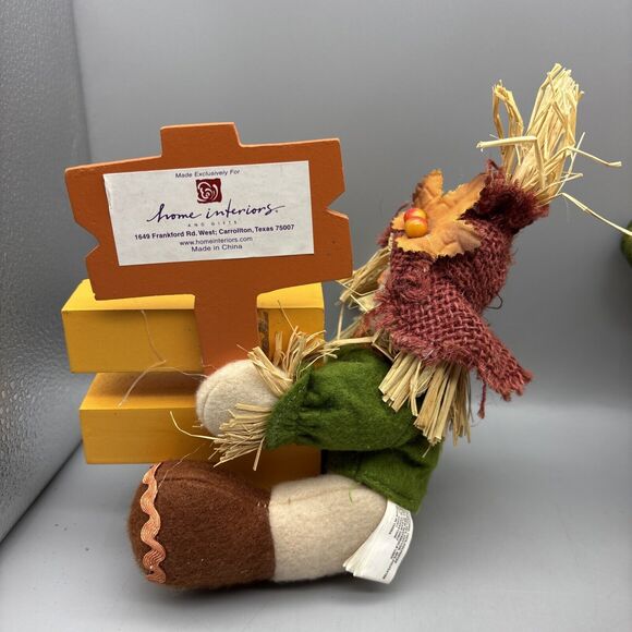 Home Interiors Fall Decorations Autumn Plush Scarecrow Crow Bear & Turkey 6-8” - Picture 9 of 10